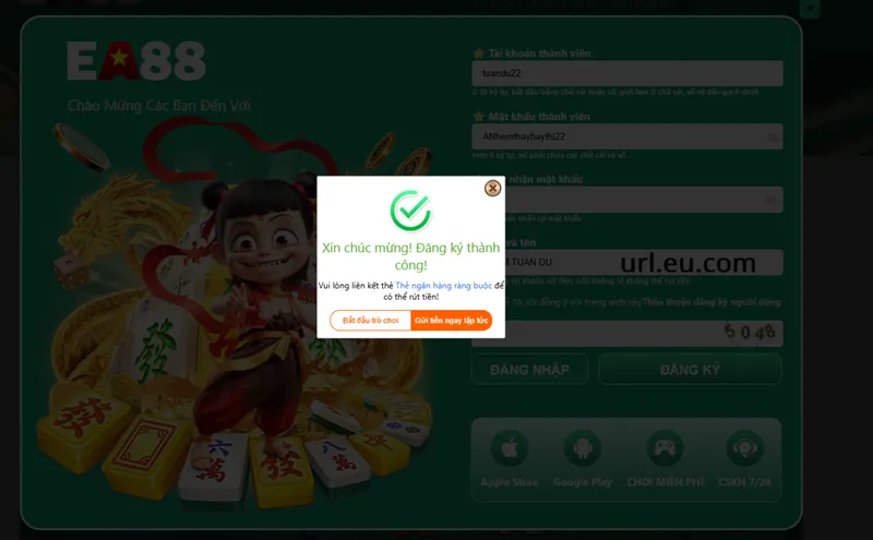 đăng ký ea88 com